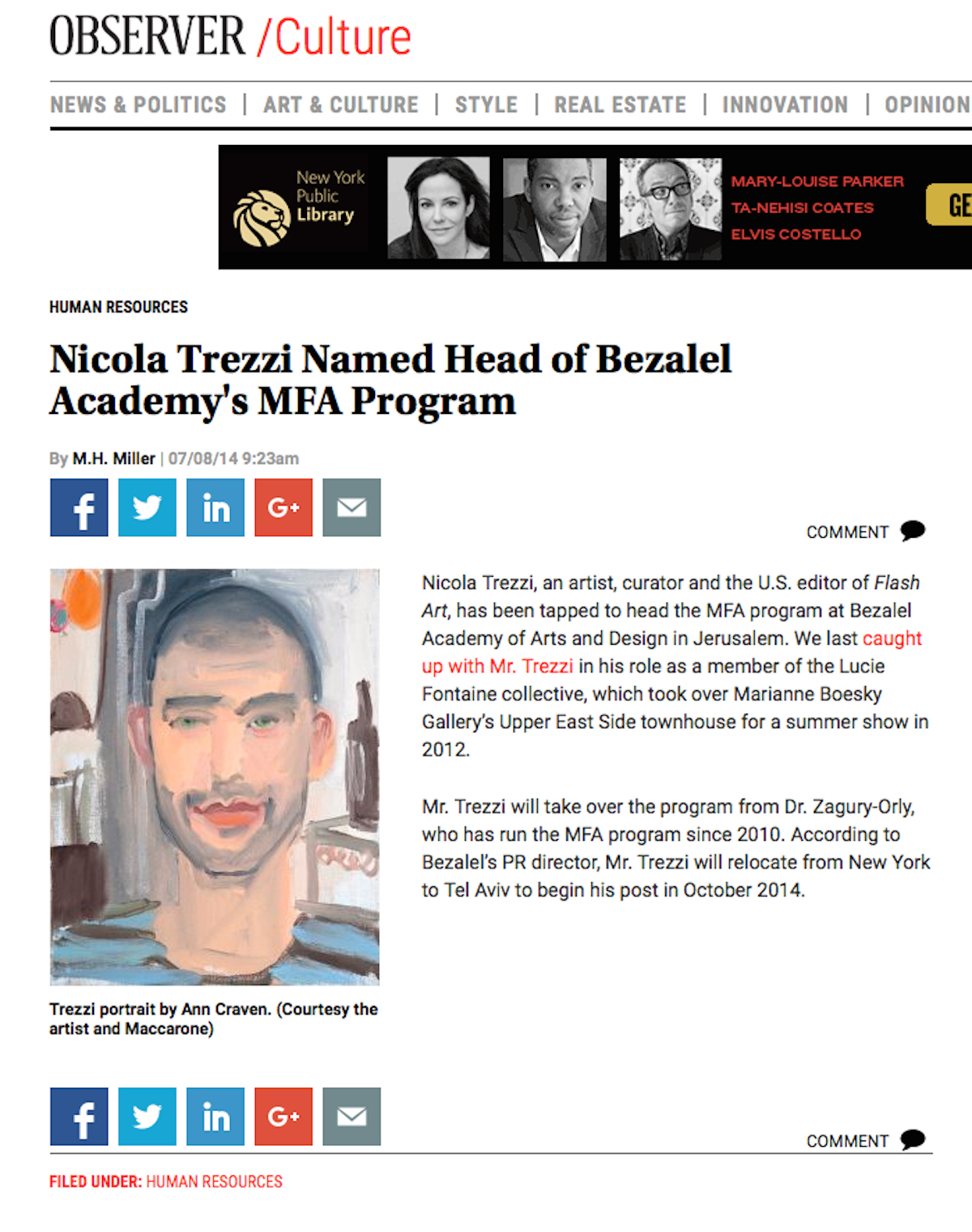 Nicola Trezzi Named Head of Bezalel Academy’s MFA Program | Observer