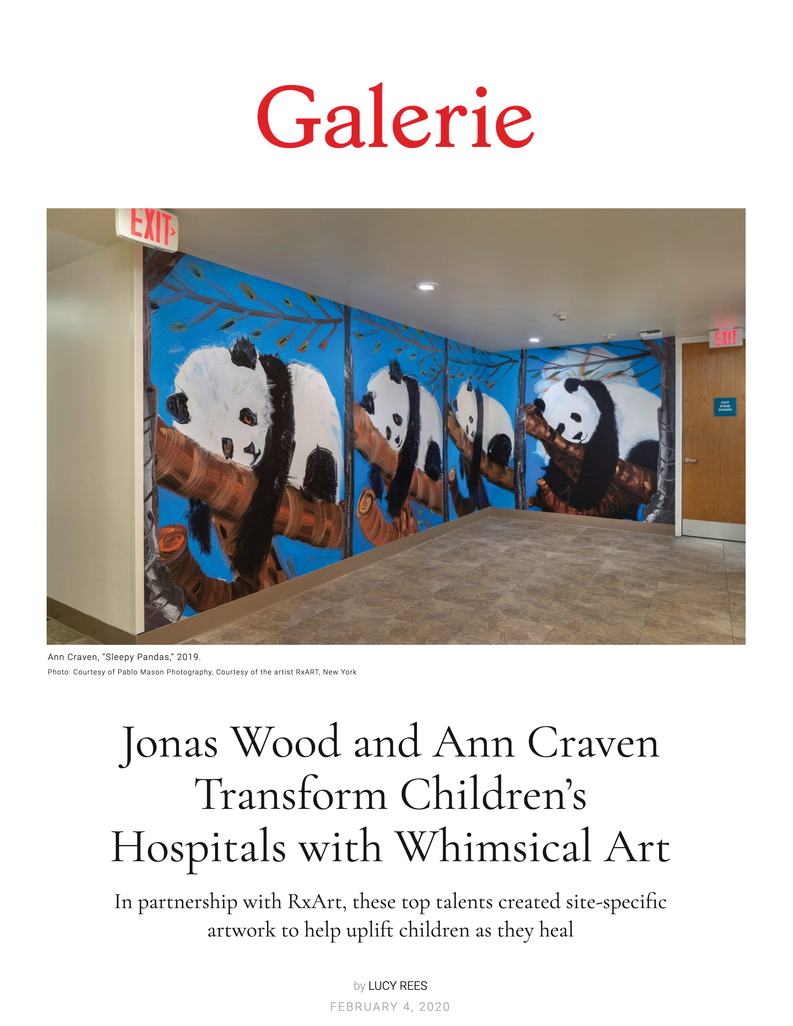 20200419_Galarie_Jonas Wood and Ann Craven Transform Children’s Hospitals with Whimsical Art